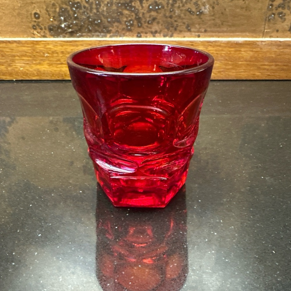Vintage Fostoria Argus Ruby Old Fashioned Whiskey Tumbler Rocks Glass